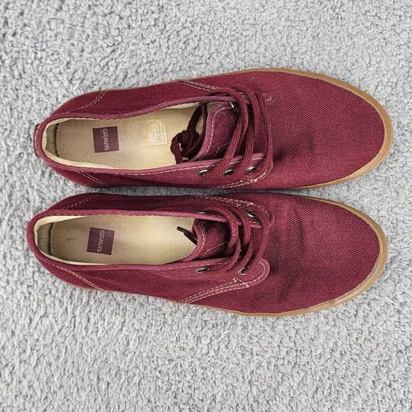 Gravis Women's Booties Sz 8 Maroon Canvas Lace Up Casual Shoes Preppy - Picture 3 of 10